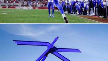 For Handel (Blue By Drew Boxold) karya Mark Di Suvero, 1975. Foto: Boredpanda