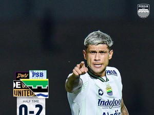 Brace Ciro Alves Bawa Persib Ungguli Dewa United di Babak Pertama