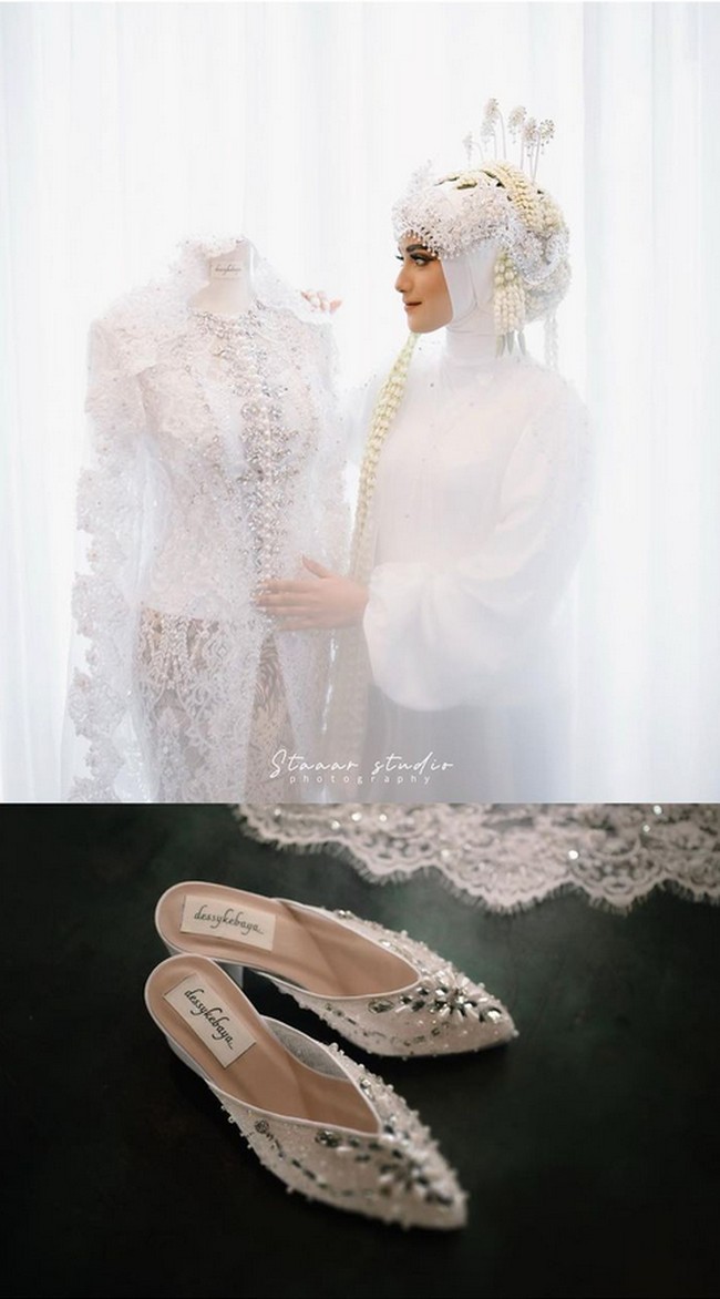 Menikah untuk yang kedua kalinya, Nadya mengaku bersyukur karena bisa menikah dengan Iqbal. Alhamdulillah SAH! Minta doa2 baiknya ya temen2 semuanya buat aku, suami dan syaki🤍, tulis Nadya di akun Instagramnya. Foto: Dok. Instagram @nadyamustikarahayu.