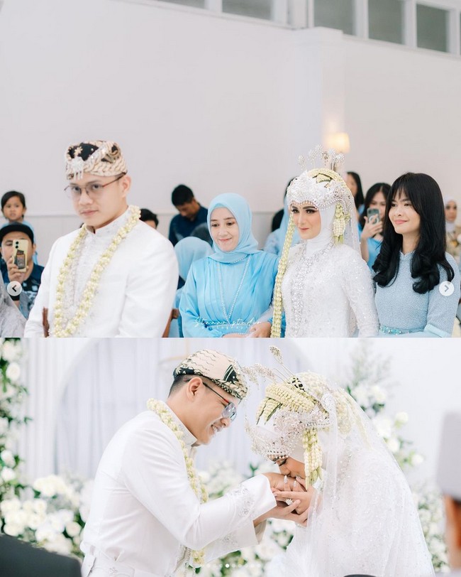 Wolipop sudah menghubungi Rina Wargana, SE, yang merupakan memilik dari vendor Kaynha Wedding, yang merias Nadya Mustika saat pernikahan. Rina mengatakan tema makeup saat acara pernikahan Nadya adalah soft glam dan proses makeup sekitar dua jam. Foto: Dok. Instagram @nadyamustikarahayu.