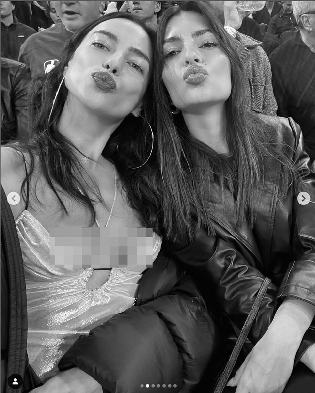 Duo model Irina Shayk dan Emily Ratajkowski selalu punya waktu bersama di luar catwalk. Salah satunya adalah menyaksikan pertandingan NBA baru-baru ini. (Foto: Instagram/@irinashayk)