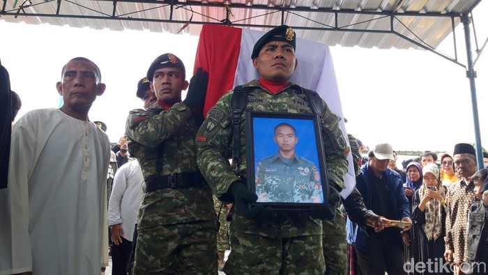Jenazah korban kontak tembak dengan KKB, Pratu Miftahul Firdaus dipulangkan ke Boyolali, Senin (27/11/2023).