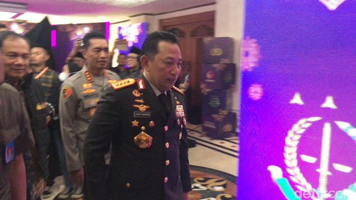 Kapolri Jenderal Listyo Sigit Prabowo dan Panglima TNI Jenderal Agus Subiyanto hadiri Rakornas Gakkumdu Bawaslu (Anggi/detikcom)