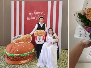 Unik! Fans KFC Ini Sajikan Ayam Goreng di Pesta Pernikahannya