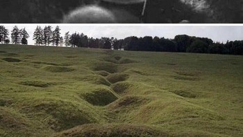Parit yang sama dari perang dunia I, terpaut 100 Tahun, antara 1914-2014. Foto: Boredpanda