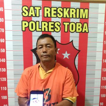 Lukman Dolok Saribu usai ditangkap Polres Toba. (Foto: Dok Polda Sumut)