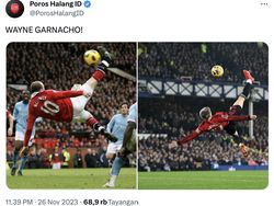 Bicycle Kick Garnacho Bikin MU Menang, Netizen: Calon Gol Puskas