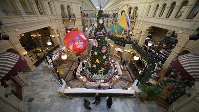 Potret Pusat Perbelanjaan di Rusia Mulai Bersolek Sambut Natal