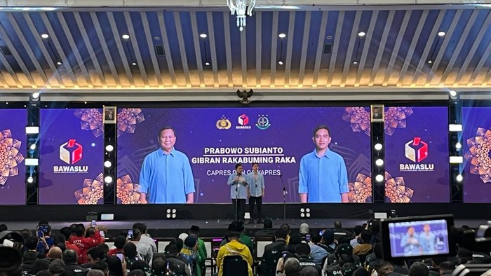 Prabowo Subianto di acara Bawaslu (Anggi/detikcom)