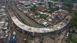 Foto Udara Pembangunan Jembatan Layang Ciroyom