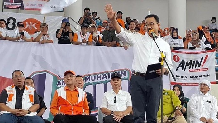 Anies Baswedan saat berkampanye di Cibinong, Bogor (Kurniawan/detikcom)