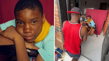 Tak ada kain, bisa pakai handuk untuk bikin background polos. Foto: edos_artistry via Boredpanda