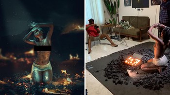 Nah ini bisa memanfaatkan ruang tamu atau keluarga. Foto: edos_artistry via Boredpanda