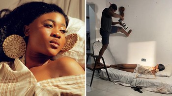 Mager keluar rumah karena panas, bisa foto di tempat tidur saja. Foto: edos_artistry via Boredpanda