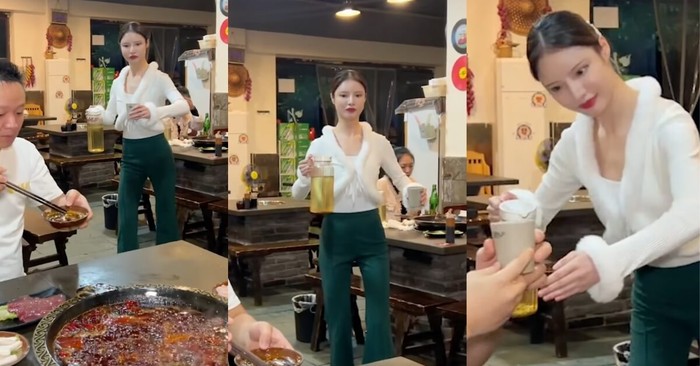 Pelayan Restoran di China Ini Pura-pura Jadi Robot Saat Layani Pembeli
