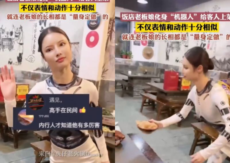 Pelayan Restoran di China Ini Pura-pura Jadi Robot Saat Layani Pembeli