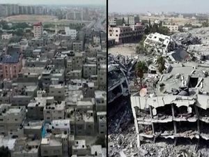 Penampakan dari Udara Jalur Gaza Sebelum dan Sesudah 7 Oktober