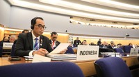 Ini momen saat Menhub Budi Karya Sumadi memberikan general statement di Markas International Maritime Organization (IMO) di London, Inggris, Selasa (28/11/2023).