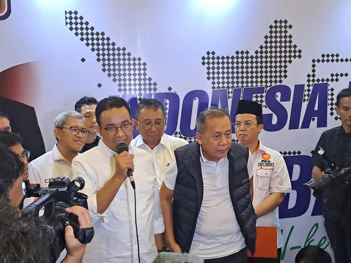 Anies Baswedan di Sudirman Grand Ballroom, Bandung, Jawa Barat, Rabu (29/11/2023).