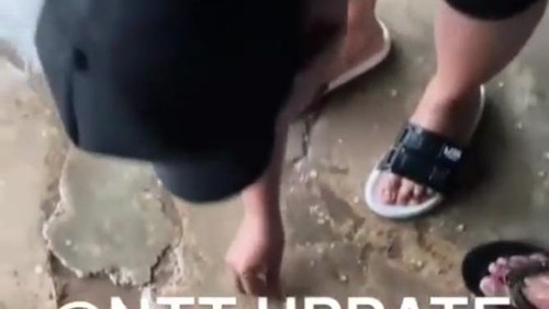 Tangkapan layar video fenomena hujan es di Kapan, Desa Sebot, Kecamatan Mollo Utara, TTS, NTT.