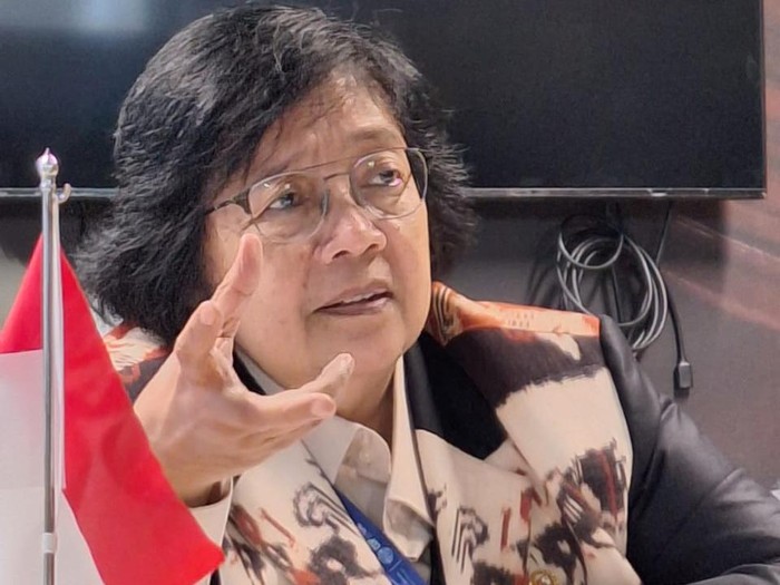 Menteri Lingkungan Hidup dan Kehutanan, Siti Nurbaya, di acara COP28 Dubai, Uni Emirat Arab.
