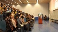 Acara pengukuhan dihadiri oleh 150 peserta mulai dari Atase Pendidikan dan Kebudayaan KBRI Den Haag, Belanda, serta Dewan Presidium & Perwakilan PPI Kota seluruh Belanda (Arnhem, Enschede, Wageningen, Maastricht, Deventer, Denhaag, Eindhoven, Nijmegen, Kota Denhaag, Groningen, Utrecth, Delft, Tilburg, Leiden, Rotterdam, dan Amsterdam). Foto: PPI Belanda