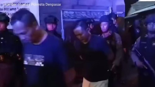 Penangkapan tersangka penyerangan kantor Satpol PP Kota Denpasar.