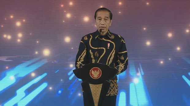 Presiden Joko Widodo dalam Pertemuan Tahunan Bank Indonesia 2023. (Tangkapan Layar Youtube Bank Indonesia)