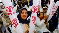 Kedatangan Mahfud Md disambut meriah oleh relawan muda yang didominasi oleh millenial dan Gen Z.