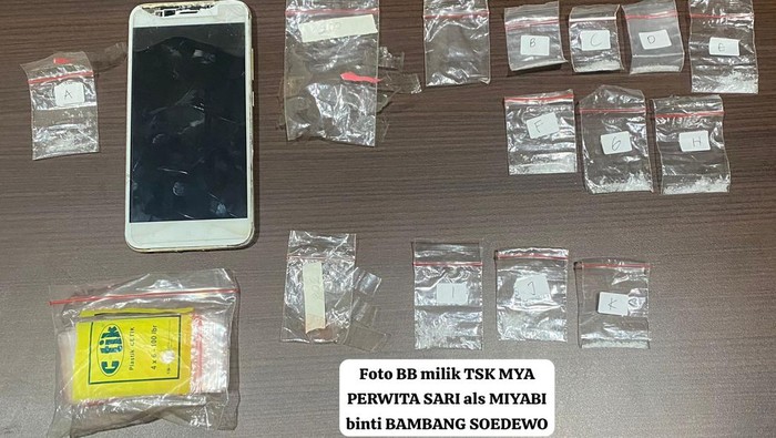Barang bukti LC Miyabi jual 11 paket hemat sabu