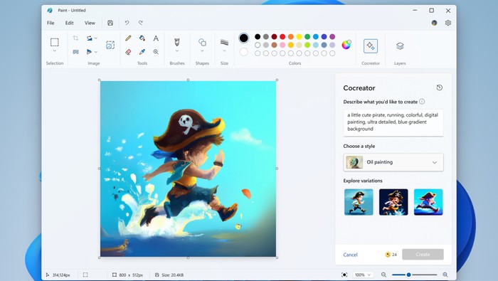 Cocreator di Microsoft Paint