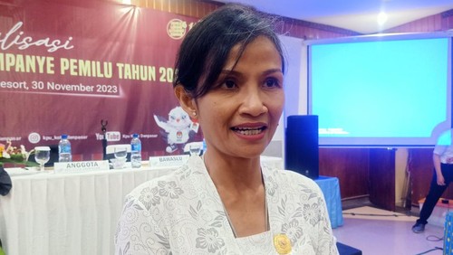 Ketua KPU Kota Denpasar Dewa Ayu Sekar Anggraeni di Inna Sindhu Beach Hotel & Resort, Denpasar, Bali, Kamis (30/11/2023).