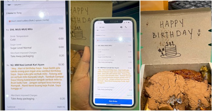 Pelayan Kebingungan Usai Terima Pesanan Nasi Lemak dengan Topping Milo