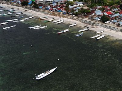 Penampakan dari Udara Proyek Tanggul Laut di Donggala