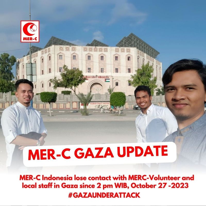 Tiga relawan MER-C Indonesia di Gaza hilang kontak