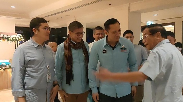 AHY hingga Kaesang tiba di Rakornas TKN Prabowo-Gibran