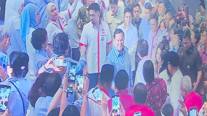 Capres nomor urut 2 Prabowo Subianto menghadiri deklarasi dukungan dari Organisasi Pandawa Lima, di Djakarta Theater, Jakarta. (Mulia-detikcom)