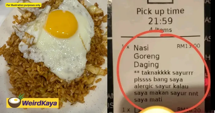 Kocak! Pelanggan Ini Ketakutan Makanannya Pakai Sayur dan Beri Tulisan Ini