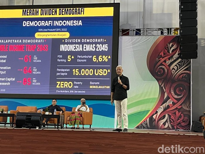 Ganjar Pranowo di Universitas Nusa Cendana, Kupang. (Anggi/detikcom)