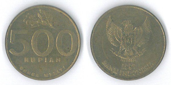 Pecahan uang logam Rp500 TE 1997. (Dok: Bank Indonesia)