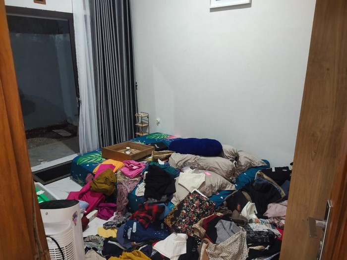 Kondisi rumah warga yang kemalingan di Desa Purworejo Kecamatan Wonogiri Kota.