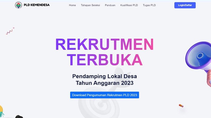 Rekrutmen Terbuka PLD Kemendesa 2023