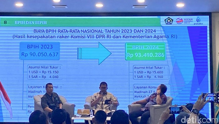 Kepala Bidang Penyelenggaraan Haji dan Umrah Kemenag Sulsel Ikbal Ismail (tengah) saat media gathering di kantor Kemenag Sulsel.