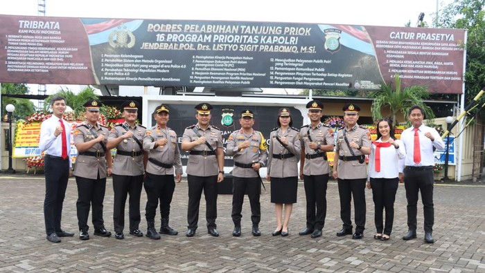 Pejabat di Polres Pelabuhan Tanjung Priok berganti. Jabatan wakapolres, Kasat Reskrim, hingga kasat resnarkoba resmi diisi pejabat baru. (dok Ist)