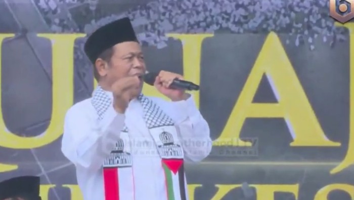Wakil Ketua Umum MUI, KH Marsudi Syuhud, menghadiri acara Munajat Kubro 212 di Monas, Jakarta.