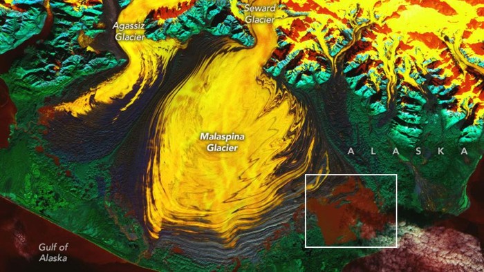 Foto Satelit NASA Memotret Gletser Malaspina