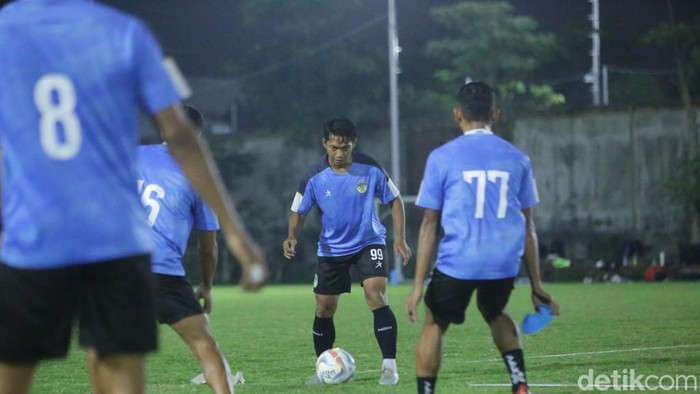 PSIM menjalani latihan jelang laga melawan Nusantara United, Sabtu (2/12/2023).