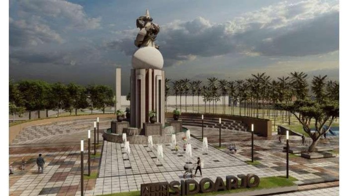 Revitalisasi Alun-alun Sidoarjo Capai 58%, Target Rampung Akhir Tahun
