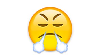 Emoji ini sering dipakai saat mengungkapkan kekesalan atau sebel. Tapi justru ini mengartikan kelegaan sehabis mencapai kemenangan. Foto: Brightside