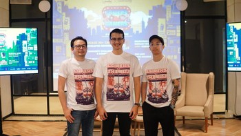 Kenny Gunawan, Creative Director Creativeintel MahakaX, Farash Farich, CEO MahakaX, Rivaldo Santosa dan Co-Founder The Lazy Media Group saat konferensi pers. Festival gaming terbesar di Indonesia ini siap memanjakan ribuan pecinta game selama dua hari, 9-10 Desember 2023 di Thamrin Nine Ballroom, Jakarta.